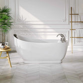 Empava 59" Freestanding Whirlpool Tub with Reversible Drain EMPV-59AIS04