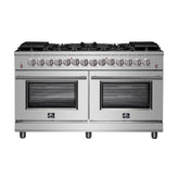 Forno Massimo 60-Inch Freestanding Dual Fuel Range, 10 Burners, Double Convection Ovens