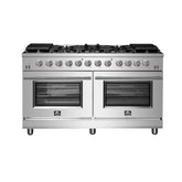 Forno Massimo 60-Inch Freestanding Gas Range, 10 Burners, True Convection Oven