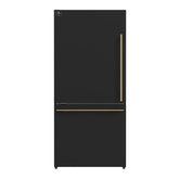 Forno Milano Espresso 31-Inch Black Bottom Freezer Refrigerator, 17.2 Cu. Ft., Energy-Efficient, No Frost, Built-In Ice Maker