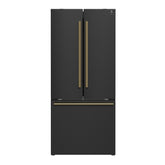 Forno Gallipoli Espresso 30-Inch Black French Door Refrigerator, Bottom Freezer, 17.5 Cu. Ft., No Frost, Ice Maker