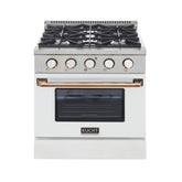 Kucht Professional 30" Gas Range – White (Gold or Rose Gold Accents)