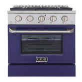 Kucht Professional 30" 4.2 cu ft. Natural Gas Range in Blue with Silver Accents, KNG301-B