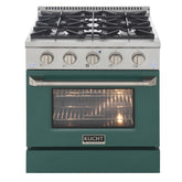 Kucht Professional 30" 4.2 cu ft. Natural Gas Range in Green with Silver Accents, KNG301-G