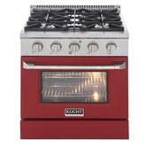 Kucht Professional 30" 4.2 cu ft. Natural Gas Range in Red with Silver Accents, KNG301-R