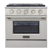 Kucht Professional 30" 4.2 cu ft. Natural Gas Range in Silver with Silver Accents, KNG301-S