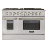 Kucht Professional 48" Dual Fuel Range – KDF482/LP with Customizable Color Panels (Factory Propane, 9 Body Colors)