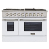 Kucht Professional 48" Gas Range – White with Premium Metallic Accents