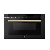 Forno Capoliveri Espresso 24-Inch Microwave Drawer, Black, 1.2 cu.ft, 1500 Watts, Built-In, Touch Control LCD Display, Auto-Touch Open/Close, 11 Power Levels, Sensor Cooking