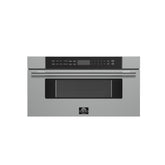 Forno Capoliveri 30-Inch Microwave Drawer, Stainless Steel, 1.2 cu.ft, 1500 Watts, Built-In, Touch Control LCD Display, Auto-Touch Open/Close, 11 Power Levels, Sensor Cooking