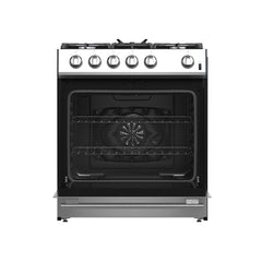 Forno Leonardo 30-Inch Stainless Steel Gas Range, 5 Sealed Burners (Totaling 39,500 BTU), 5 cu.ft. Convection Oven, Continuous Cast Iron Grates, Black Enamel Interior, Auto Re-Ignition, LP Conversion Kit Included