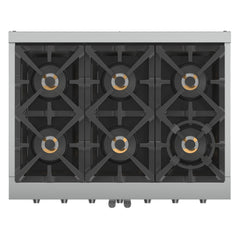 Forno Capriasca 36-Inch Freestanding French Door Gas Range, 6 Burners, Convection Oven, Energy Efficient