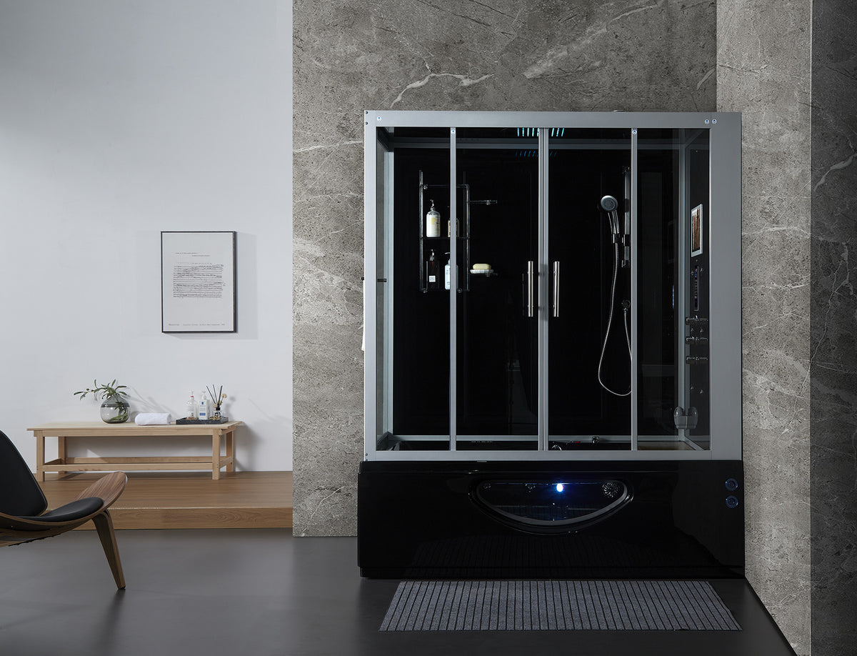 Maya Bath Platinum Catania Steam Shower Black Right SKU106