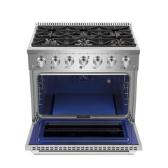 Empava 36 In. Pro-Style Slide-In Single Oven Gas Range 36GR08