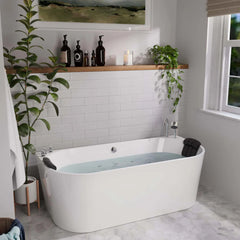 Empava 71" Freestanding Whirlpool Bathtub with Center Drain EMPV-71AIS08