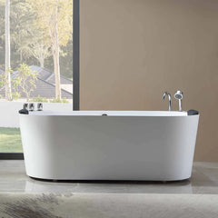 Empava 67" Freestanding Whirlpool Bathtub with Reversible Drain EMPV-67AIS07