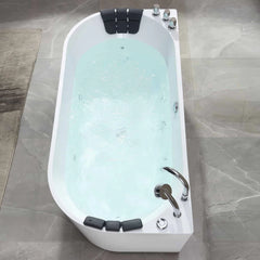 Empava 71" Freestanding Whirlpool Bathtub with Center Drain EMPV-71AIS08