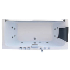 Empava 59" Alcove Whirlpool LED Bathtub with Center Drain EMPV-59JT408LED