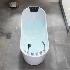 Empava 67" Freestanding Whirlpool Bathtub With Reversible Drain EMPV-67AIS09