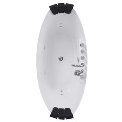 Empava 67" Freestanding Whirlpool Bathtub with Center Drain EMPV-67AIS10