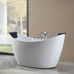 Empava 67" Freestanding Whirlpool Bathtub with Center Drain EMPV-67AIS10