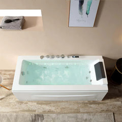 Empava 67" Alcove Combination Massage Thermostatic LED Tub with Left Drain EMPV-67JT351LED