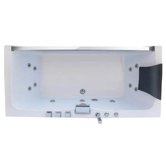 Empava 67" Alcove Whirlpool LED Bathtub with Center Drain EMPV-67JT408LED