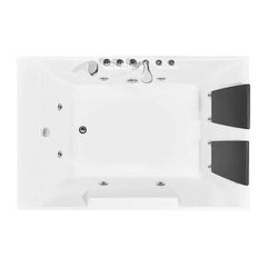 Empava 72" Alcove Whirlpool 2-Person LED Tub with Left Drain EMPV-72JT367LED