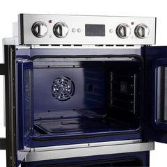 Forno Gallico 30-Inch Electric French Door Double Oven, Stainless Steel, Convection Cooking, Touch Control Panel, Self-Cleaning Function