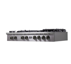 Forno Spezia Alta Qualita 48-Inch Pro-Style Gas Rangetop, Stainless Steel, 8 Sealed Burners, Continuous Cast Iron Grates, High Heat Output