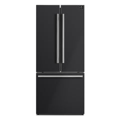 Forno Gallipoli Epsresso 30"-Wide Black French Door Refrigerator with Bottom Freezer 17.5 Cu. Ft. Capacity - No Frost with Ice Maker