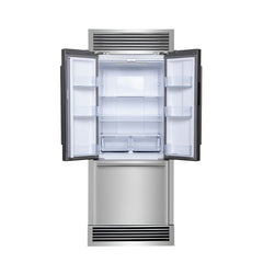 Forno Gallipoli 30" French Door Refrigerator, 17.5 cu.ft. Capacity & Decorative Grill - 34" Wide