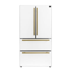 Forno Moena Espresso 36-Inch White French Door Refrigerator, 19.2 Cu. Ft., Frost-Free, Automatic Ice Maker, ENERGY STAR Certified