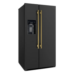 Forno Salerno Espresso 36" Side-by-Side Black Refrigerator 20 cu. ft