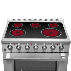 Forno Galiano 36-Inch Freestanding Electric Range, True Convection, Energy Efficient
