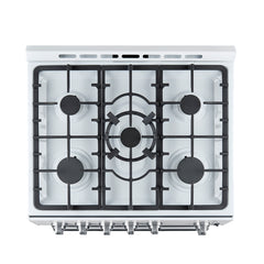 Forno Leonardo Espresso 30-Inch White Gas Range, 5 Burners, 39,500 BTU, 5 cu.ft Convection Oven