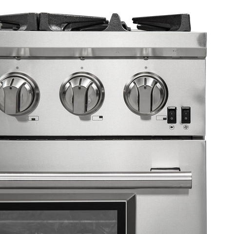 FORNO Capriasca 36-inch Gas Range Stainless Steel, 6 Brass Burners 120,000 BTU, 5.36 cu.ft. Single Oven