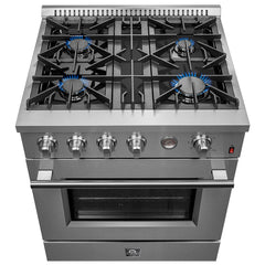 Marco 30-inch Gas Range Stainless Steel, 4 Burners 37,000 BTU, 4.32 cu.ft. Convection Oven