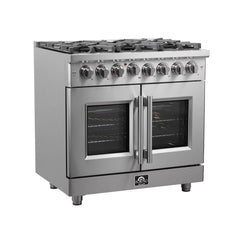 Forno Massimo 36" Freestanding French Door Dual Fuel Range