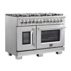 Forno Capriasca 48" Freestanding French Door Dual Fuel Range