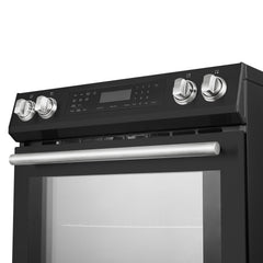 Forno Donatello Espresso 30-Inch Slide-In Black Induction Range, Convection Oven, 5 Cooking Zones, Touch Control Panel