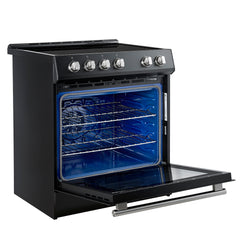 Forno Leonardo Espresso 30-Inch Slide-In Black Induction Range