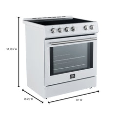 Forno Leonardo Espresso 30-Inch Slide-In White Induction Range