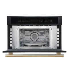 Forno Oliena Espresso Black 30-Inch Built-In Microwave and Convection Oven Combo, 1.6 cu.ft, 1750W Convection, 1000W Microwave, Stainless Steel Interior, Glass Touch Controls, Sensor Cooking