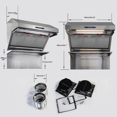 Forno Savona - 36" Wall Mount Range Hood with Hybrid Stainless Filters & Back Splash