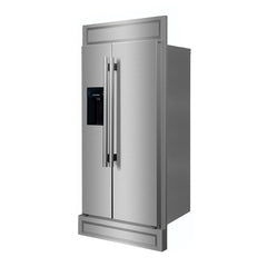 Forno Salerno 36" Built-in Stainless-Steel Refrigerator 20 cu. ft with Modern Decorative Grill - 40" Wide