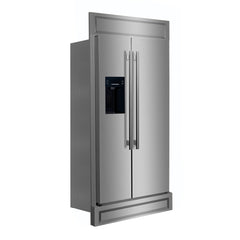 Forno Salerno 36" Built-in Stainless-Steel Refrigerator 20 cu. ft with Modern Decorative Grill - 40" Wide