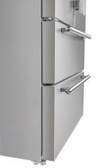 Forno Alta Moena 36" French Door Refrigerator, 19.2 Cu.Ft., Counter Depth, with Ice Maker, Stainless-Steel Interior Panel, and Silver Trim Shelves and Door Bins