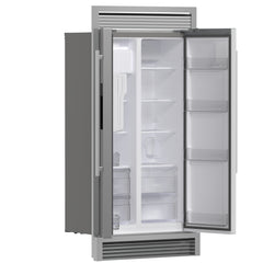 Forno Salerno 36" Built-in Stainless-Steel Refrigerator 20 cu. ft with Decorative Grill - 40 " Wide