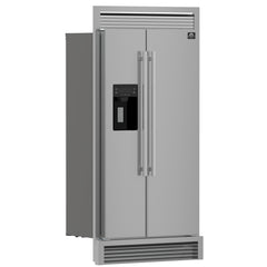 Forno Salerno 36" Built-in Stainless-Steel Refrigerator 20 cu. ft with Decorative Grill - 40 " Wide